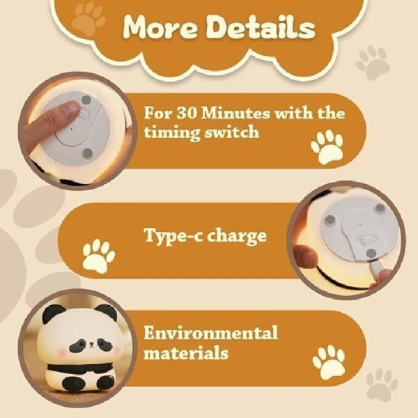 sitting panda silicon sleep lamp