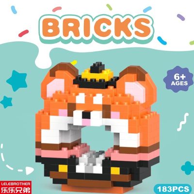 Lego minifigure Red Panda Donut model