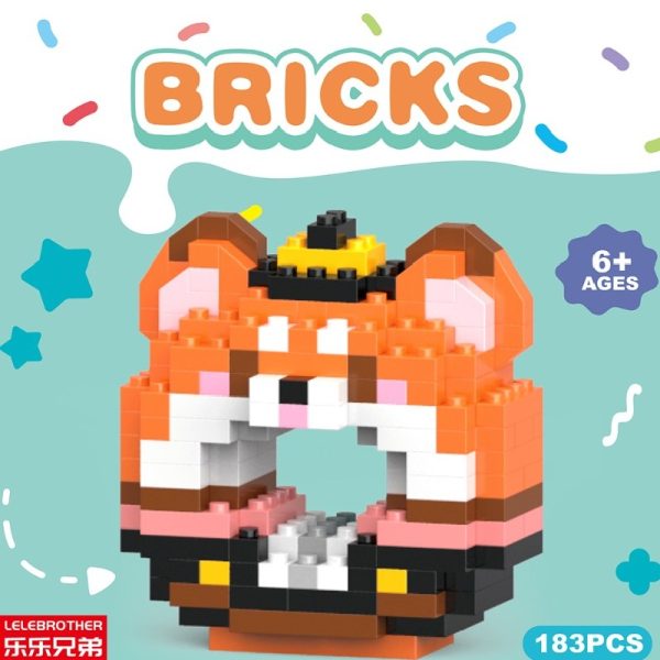 Lego minifigure Red Panda Donut model